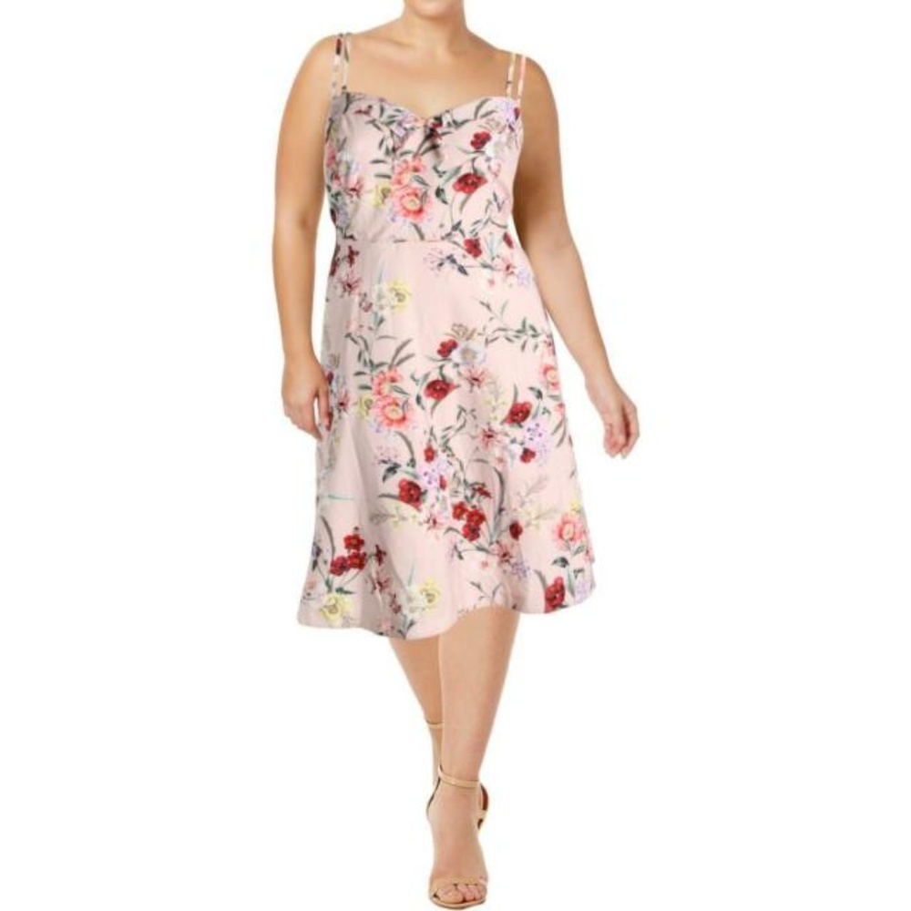 NWT Plus Size City Chic Pink Floral Dress 16 XXL